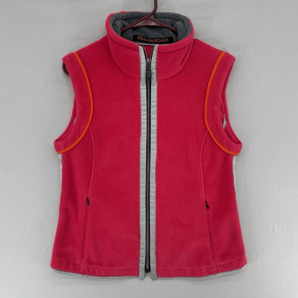 Frauenschuh Vest Women Medium Fleece Zip Pink Preppy Outdoor Ski Hiking Gorpcore